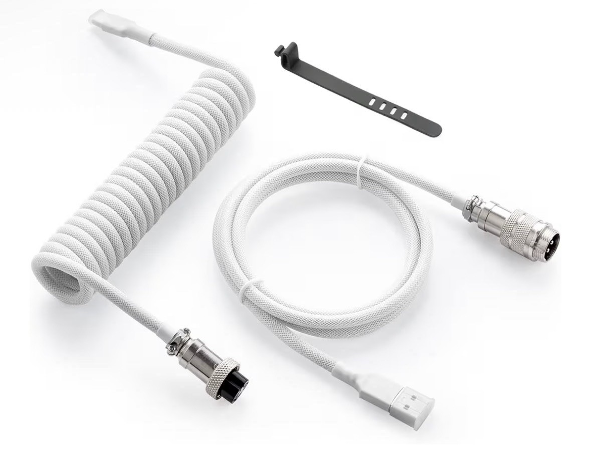 Coiled USB Cable Metal Aviation Mechanical Keyboards Cable for Gaming Setups