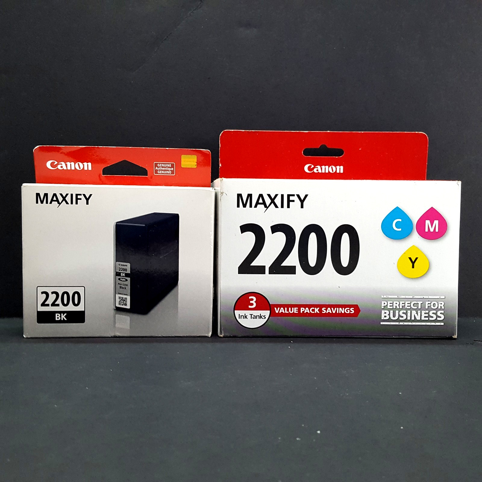 Canon PGI-2200 Cyan, Magenta & Yellow + PGI-2200 Black Ink Cartridge Lot NEW
