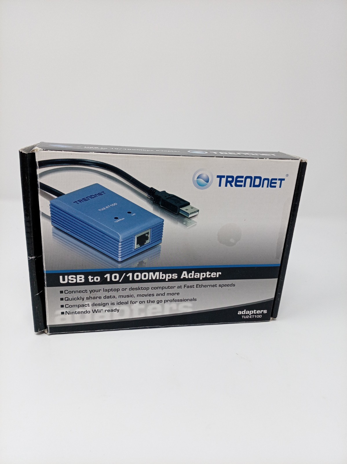 New TRENDnet TU2-ET100 Fast Ethernet Adapter USB 2.0 to 10/100, Wii Compatible