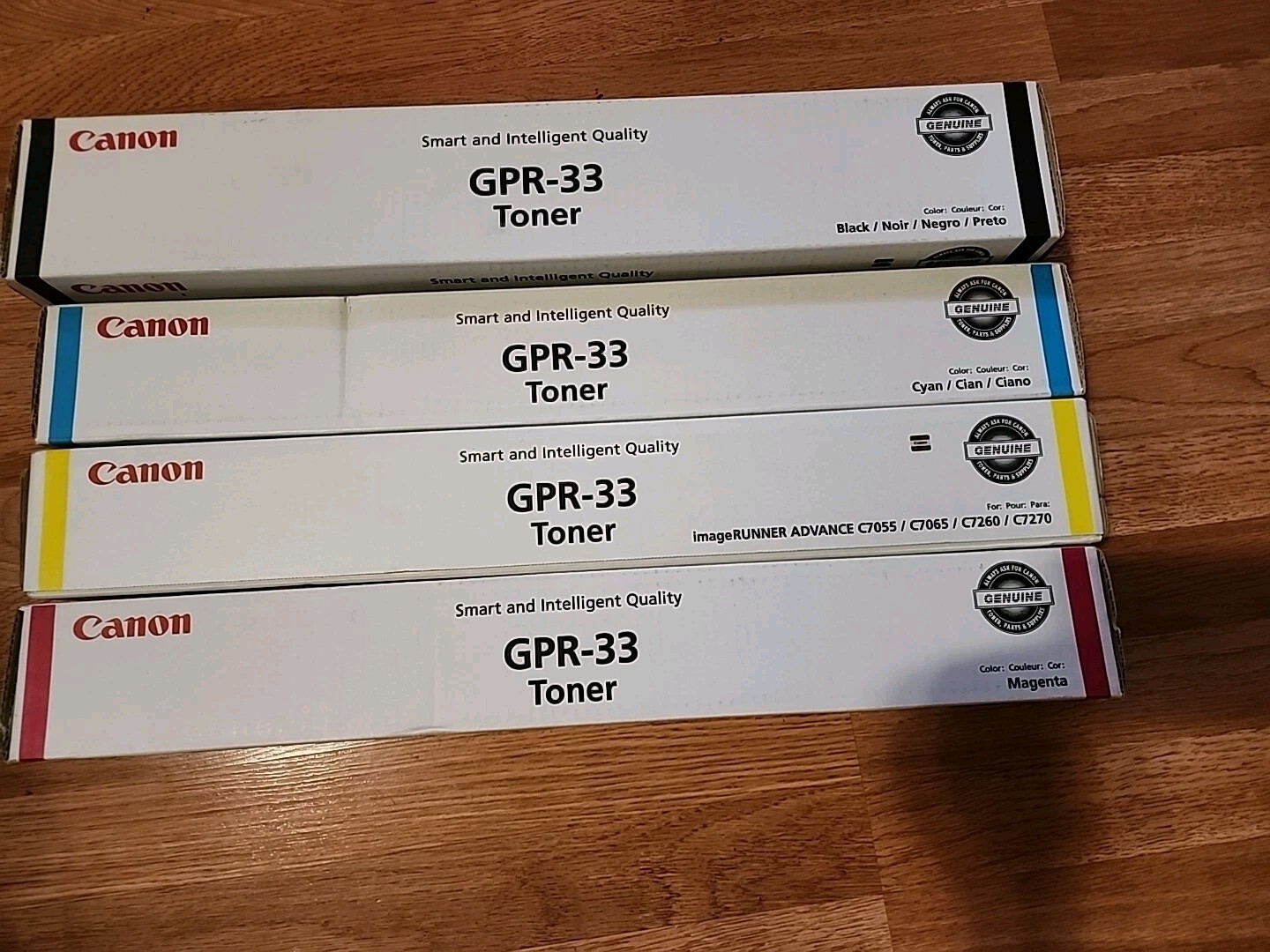 SET of 4 CANON GPR-33  OEM Black Cyan Yellow Magenta Toner Cartridges / SEALED