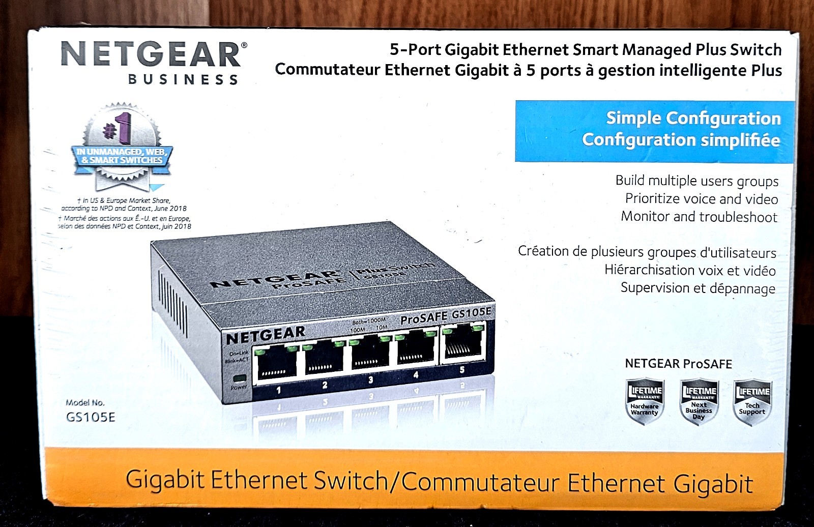 Netgear GS105E 5-Port Smart Managed Plus Gigabyte Ethernet Switch NIB