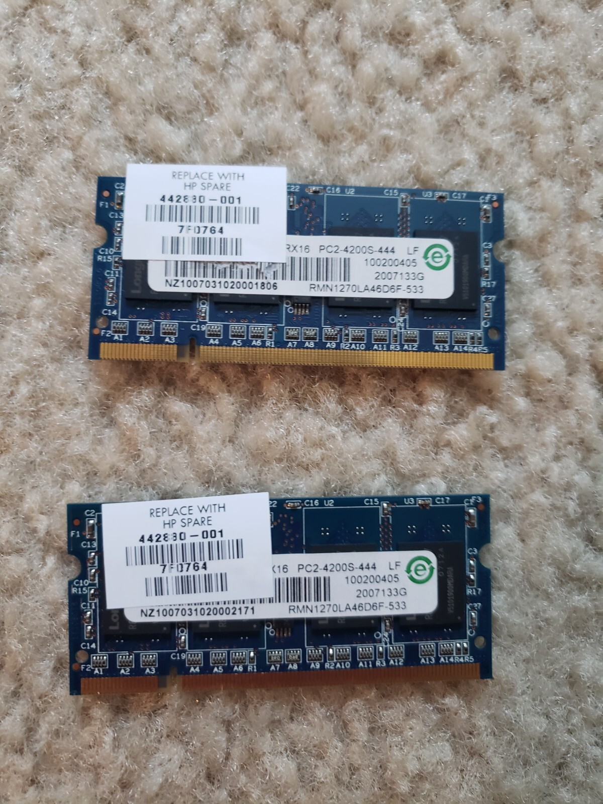 Ramaxel 512MB RMN1270LA46D6F-533 PC2-4200S-444 LF Memory 2RX16 1 GB KIT FS