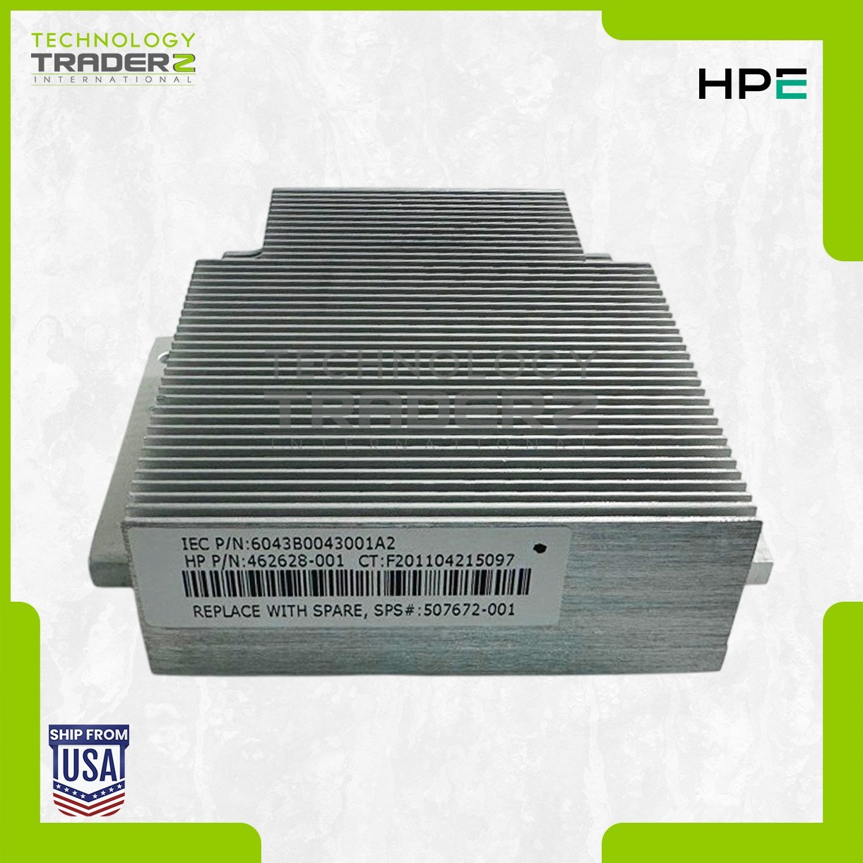 LOT OF 2 507672-001 HP Proliant DL360 G6/G7 Heatsink 462628-001 482601-002