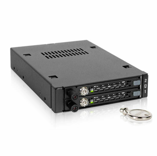 Icy Dock Tough Armor Rugged Full Metal 2 x 2.5inch SAS/SATA HDD/SSD, MB492SKL-B
