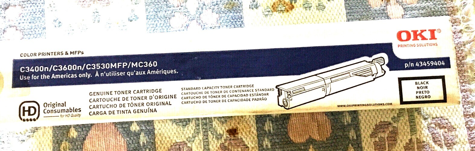 GENUINE OKI BLACK TONER CARTRIDGE C3400n C3600n 43459404 FACTORY SEALED OKIDATA