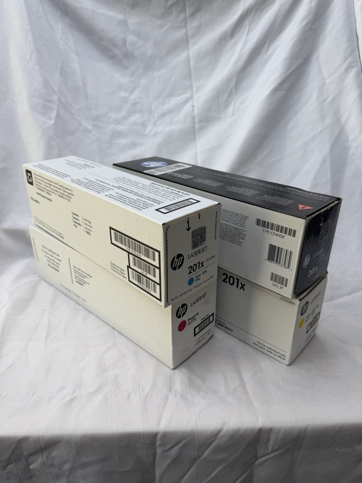 Genuine HP 201X Toner 4 Cartridge Lot CF400X CF253XM Black Cyan Magenta Yellow