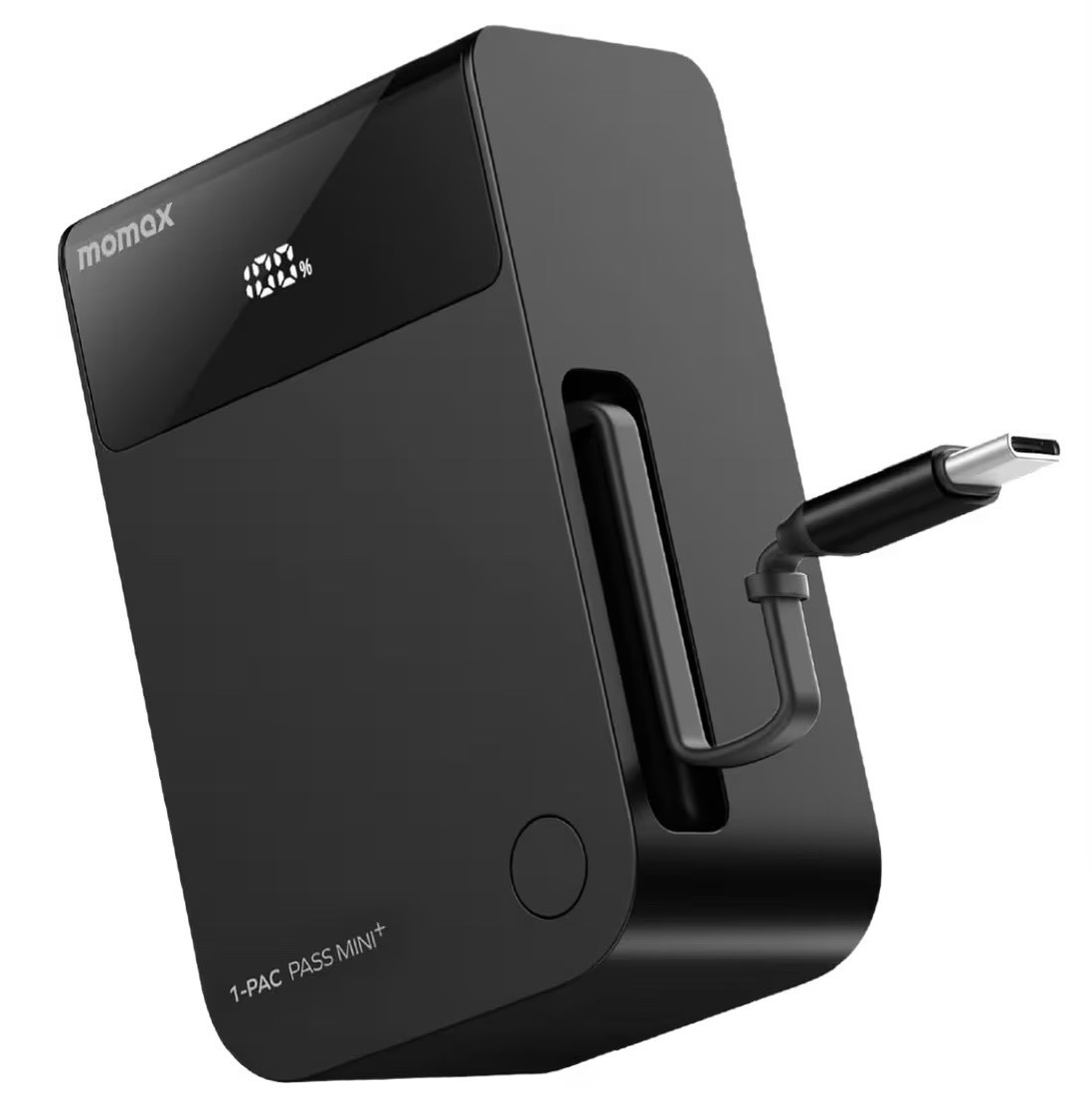 Mini Portable Charger, 10000mAh Power Bank with 25.6in Retractable USB-C Cable,