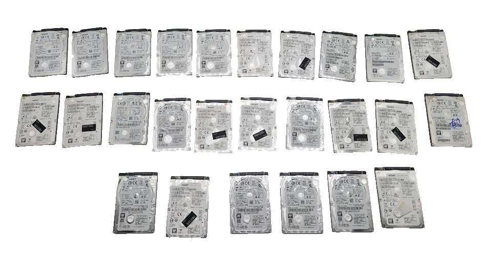 Lot of 26 HGST 500gb 2.5" Laptop Sata Hard Drive HTS725050A7E630