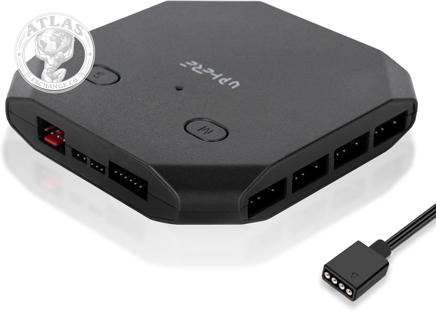 Uphere 12V RGB to 5V ARGB PC Fan Hub with 6 PWM 4Pin Port,8 5V ARGB 3Pin Port,Su
