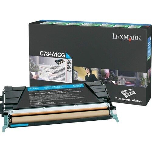 Lexmark C734A1CG GENUINE Cyan Toner Cartridge C734 C736 X734 X736 X738