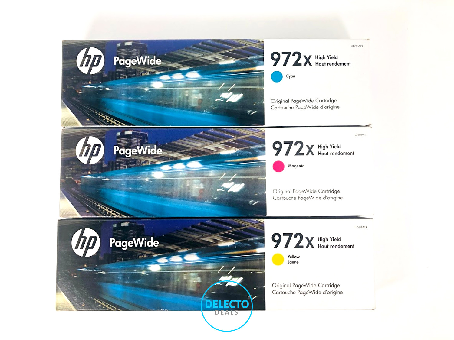 GENUINE 3-Pack HP 972X High Yield M/Y/C PageWide Cartridges SEALED Boxes