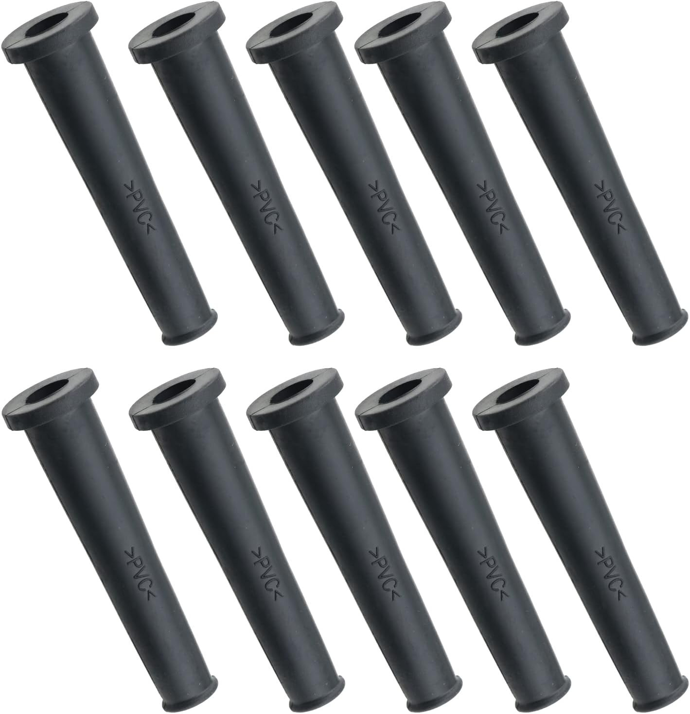 Cord Boot Protector  10PCS PVC Strain Relief Cable Sleeve Hose Rubber Black
