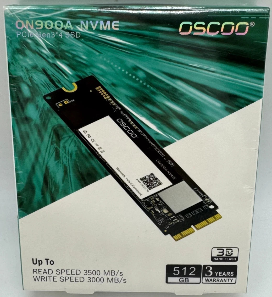 OSCOO ON900A 512GB NVMe SSD PCIe Gen3x4 Internal Solid State Drive 3yrs WARRANTY