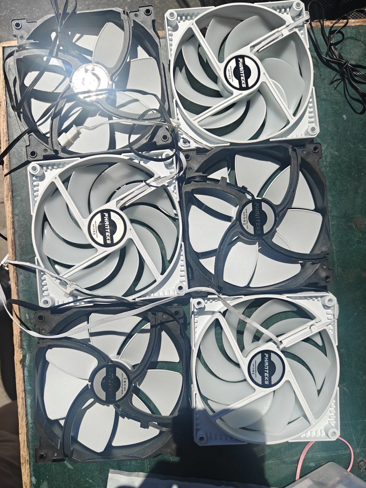Phanteks PH-F140SP 140mm PC Case Fans - Lot of 6 Mixed Black and White -...