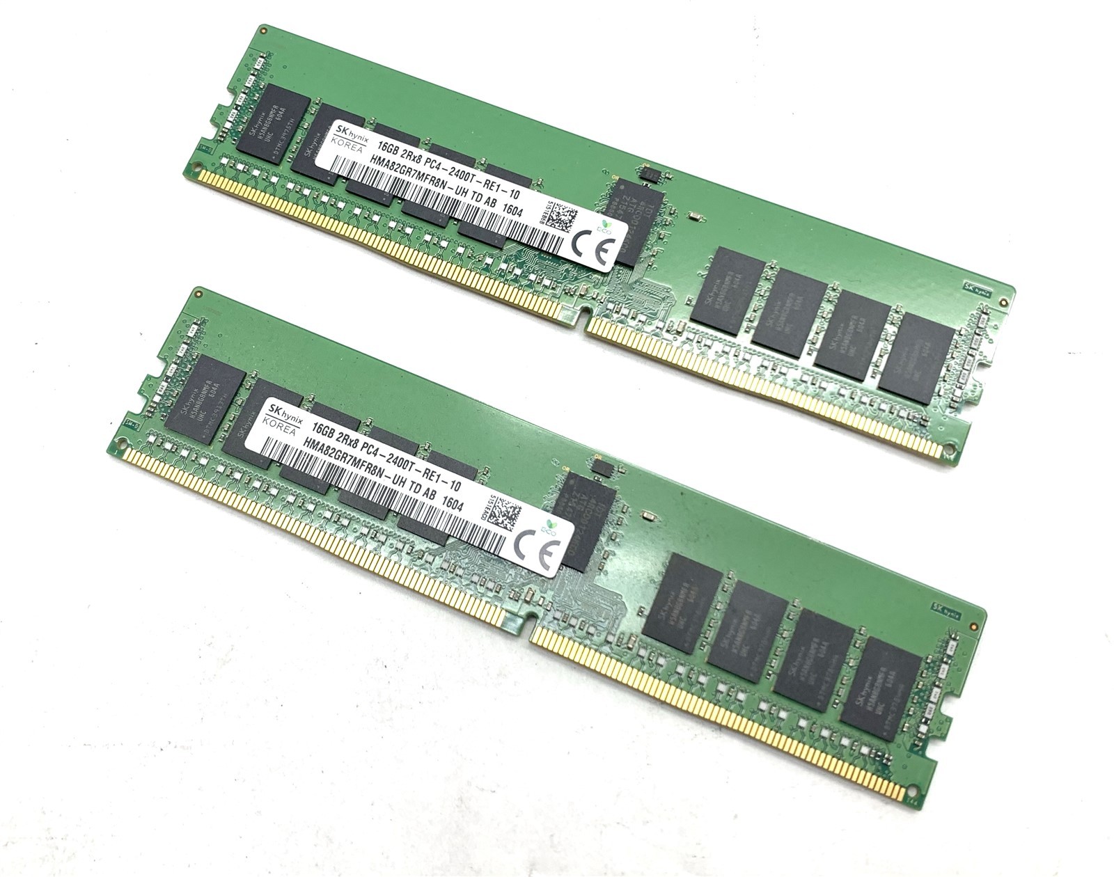 SK Hynix 16GB 2Rx8 PC4-2400T-RE1 HMA82GR7MFR8N-UH RDIMM Server RAM 32GB/2 Lot 2