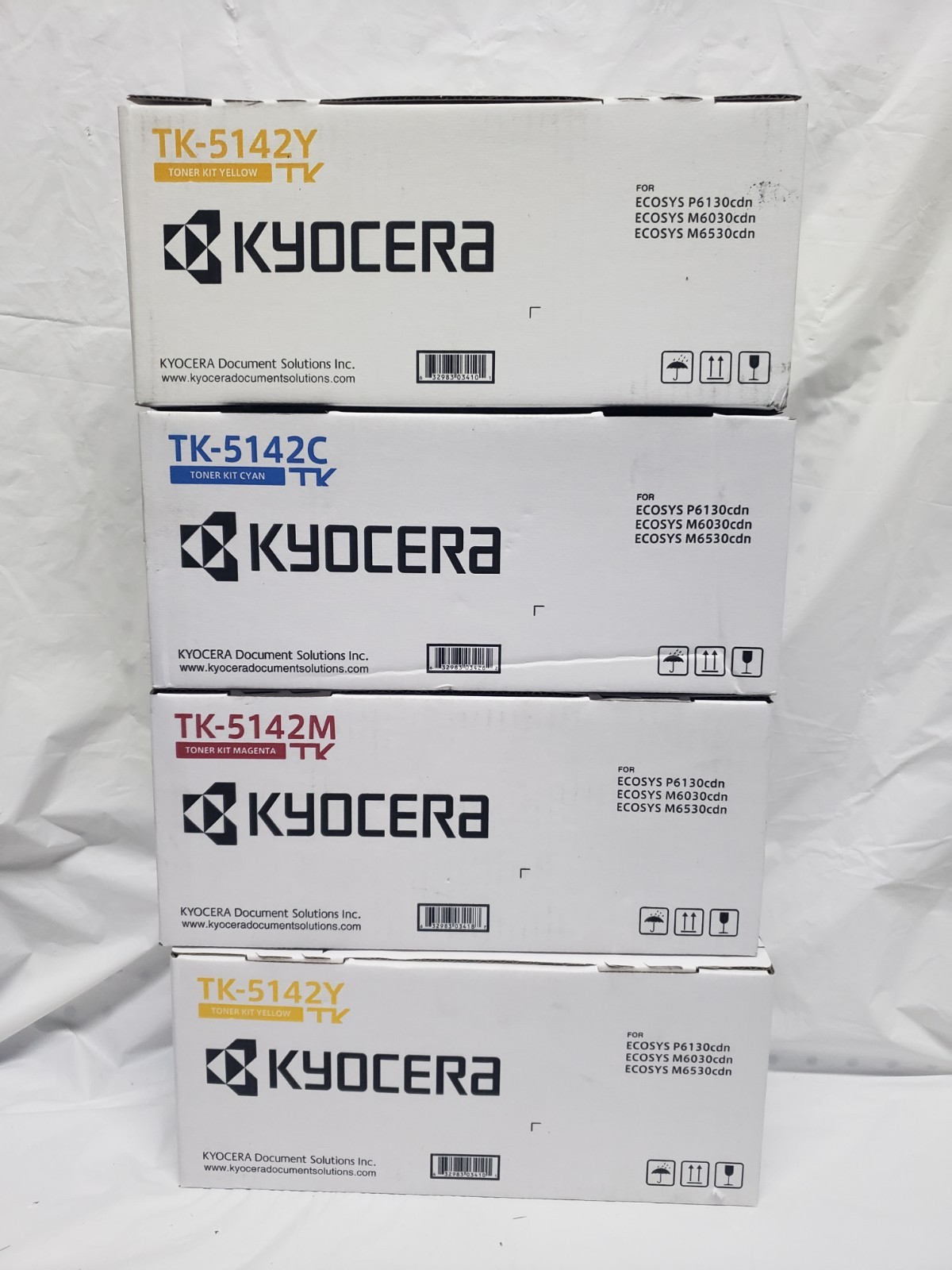 Kyocera TK-5382 TK-5382Y TK-5382C TK-5382K Toner Cartridge Lot of 4 One Op Boxes