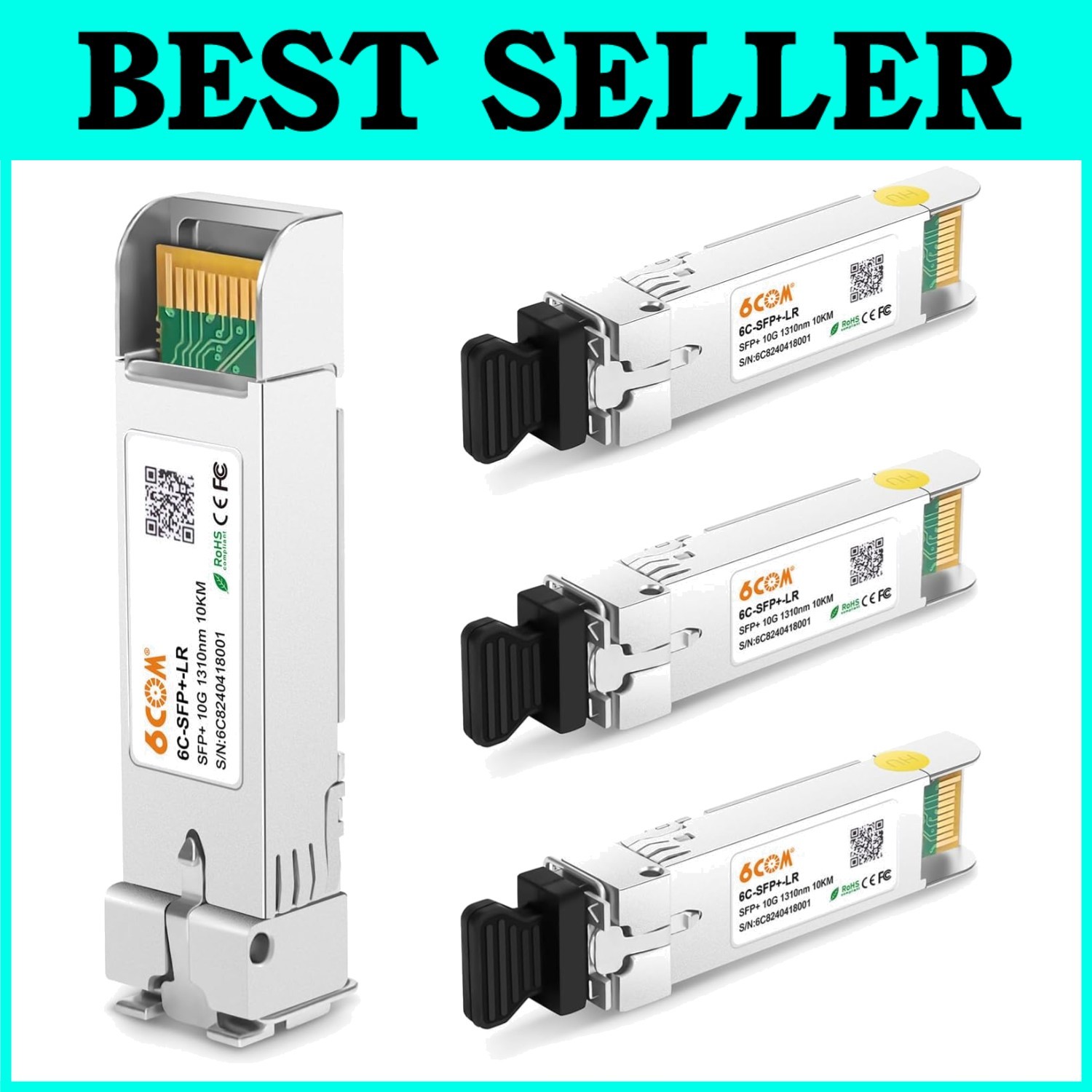 4Pack 10GBase-LR SFP+ Transceivers - Cisco, Ubiquiti, D-Link=**-~
