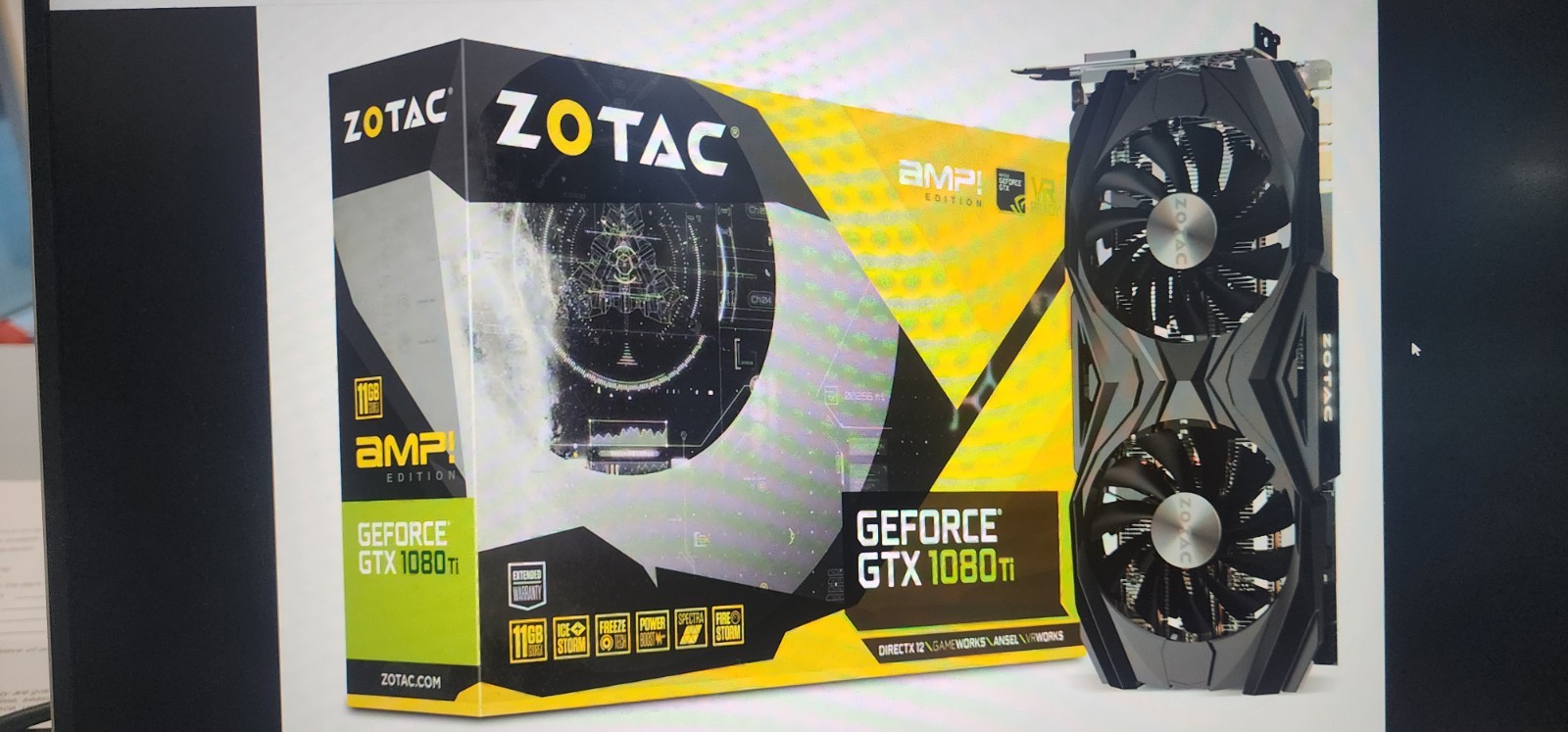 ZOTAC GeForce GTX 1080 Ti AMP Edition 11GB Freeze Tech Power Boost Graphics Card