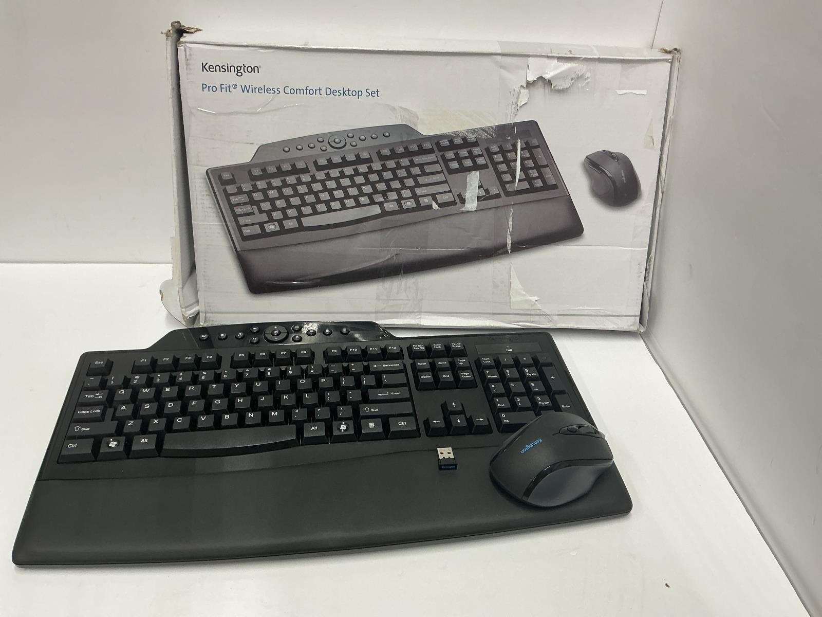 Kensington Pro Fit Wireless Comfort Desktop Keyboard Mouse Set K72403US