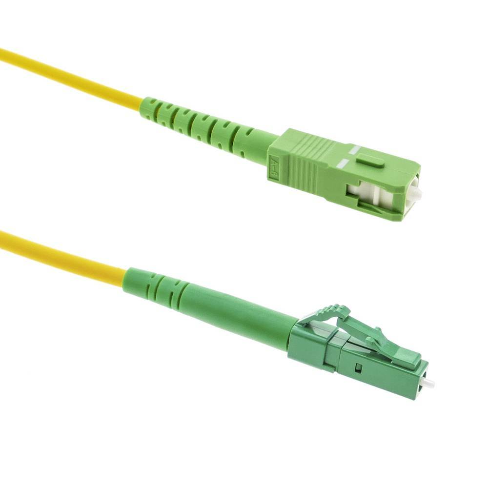 3m LC/APC-SC/APC Simplex 9/125 OS2 Singlemode Fiber Patch Cable OFNR Yellow 10FT
