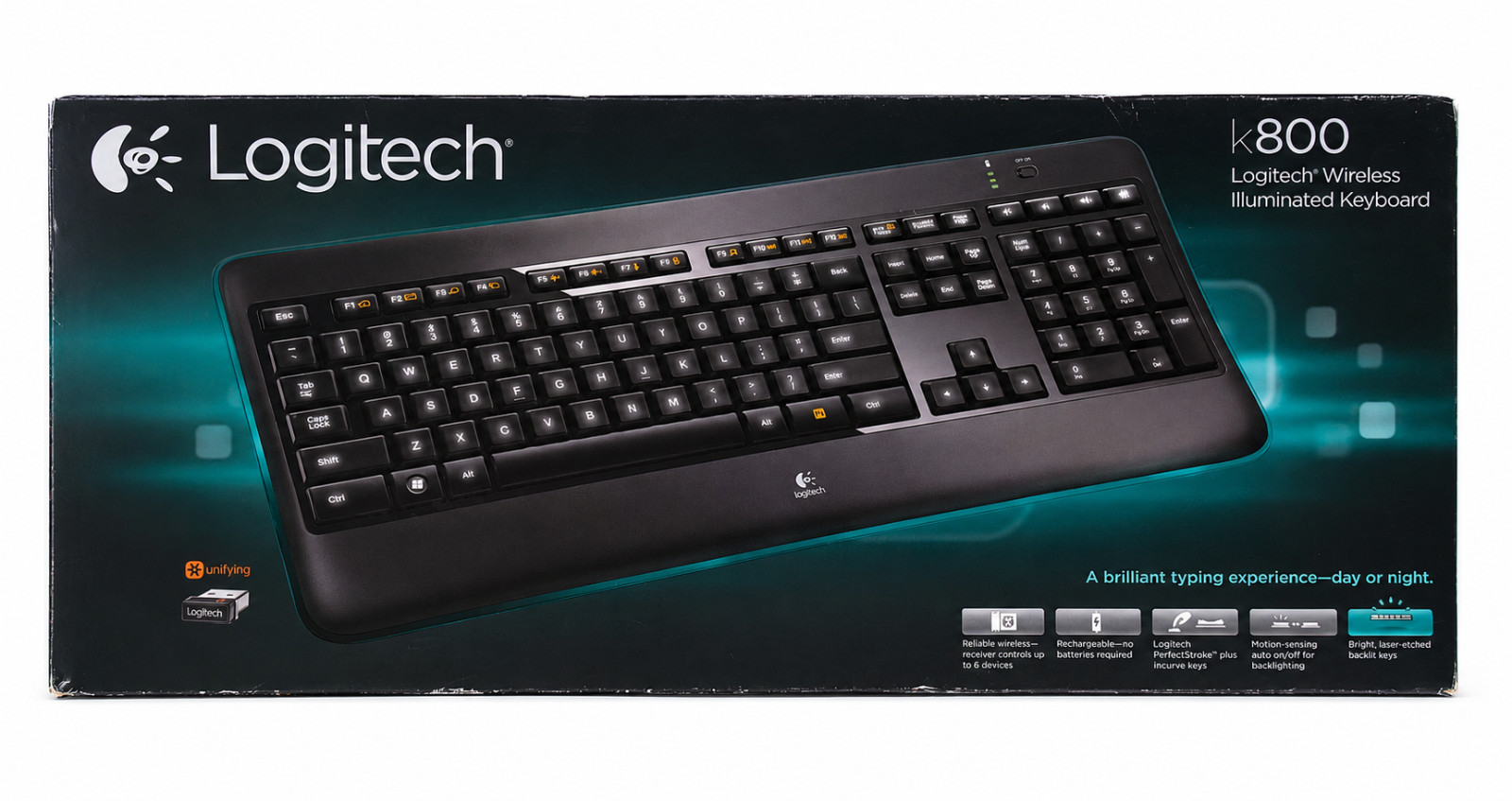 Logitech K800 Wireless Illuminated Backlit Keyboard 920-002359 NEW OB