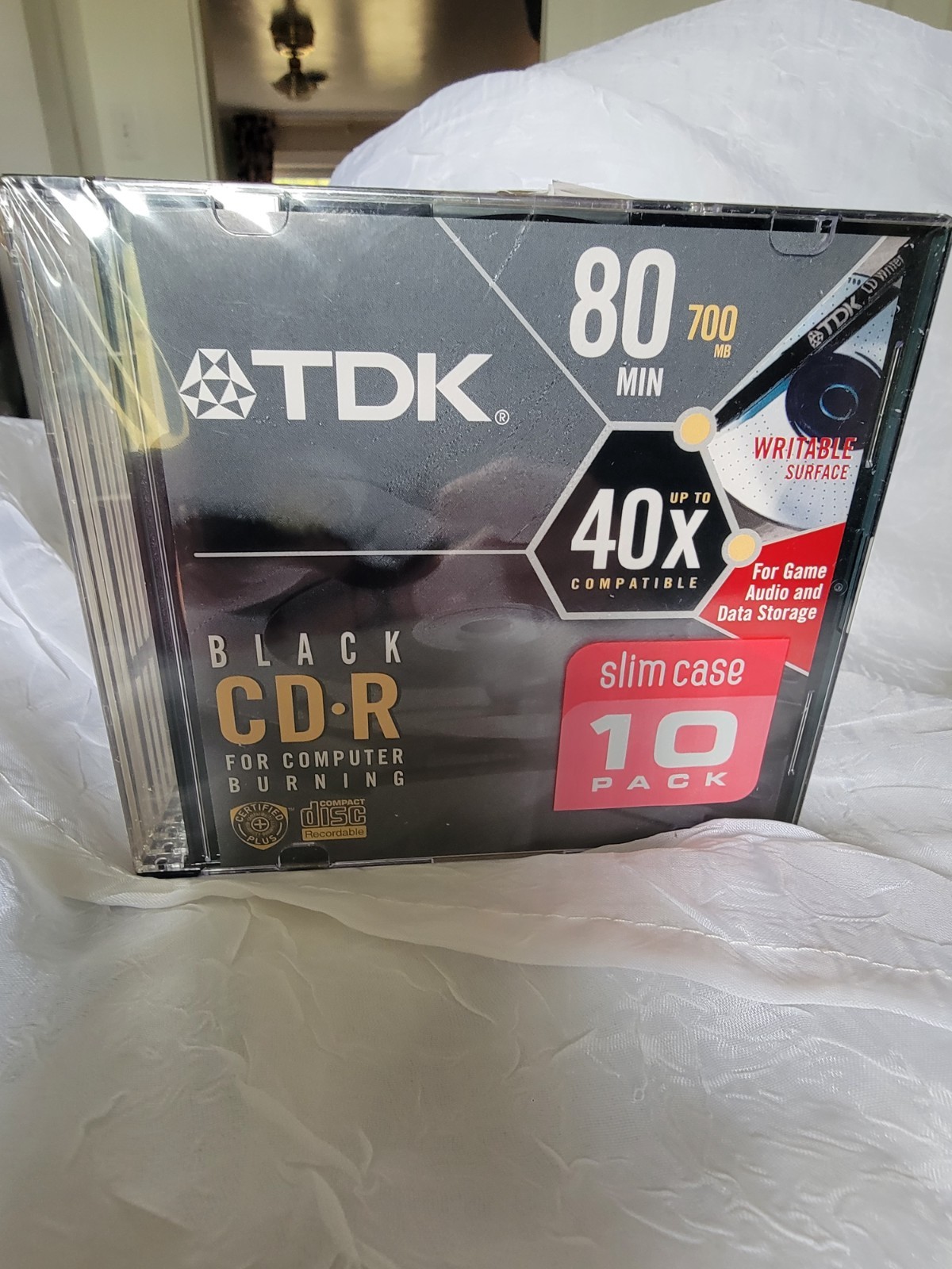 TD Black CD-R 10 Pack Slim Case Recordable Compact Discs NIP