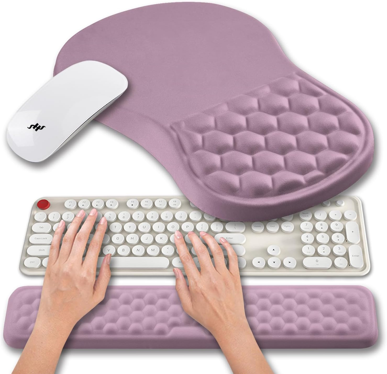 Alfombrilla de raton ergonomica 2 en 1 con soporte para munecas y reposamunecas