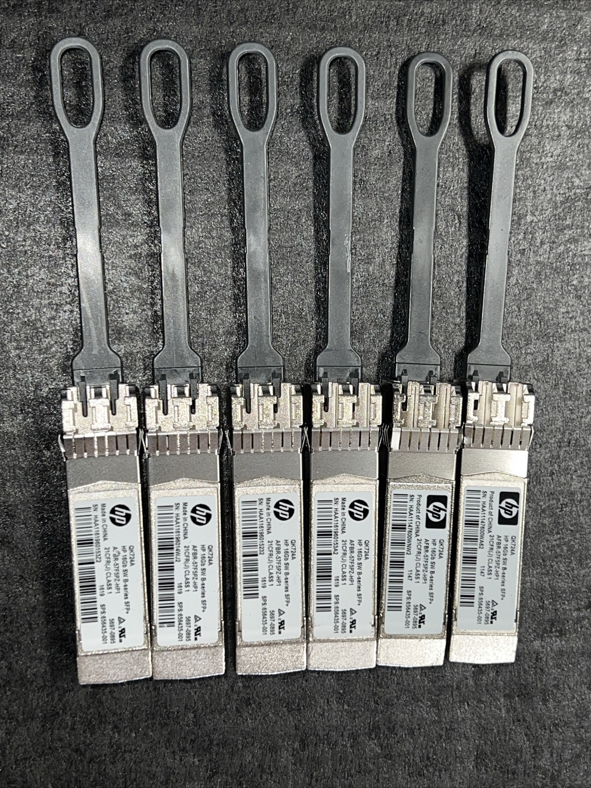 Lot of 6) HP QK724A B-Series 16Gb SFP+ 656435-001  AFBR-57F5PZ-HP1