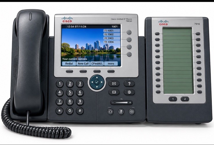 New Cisco CP-7965G IP Phone + CP-7916 30-Line Expansion Module Bundle