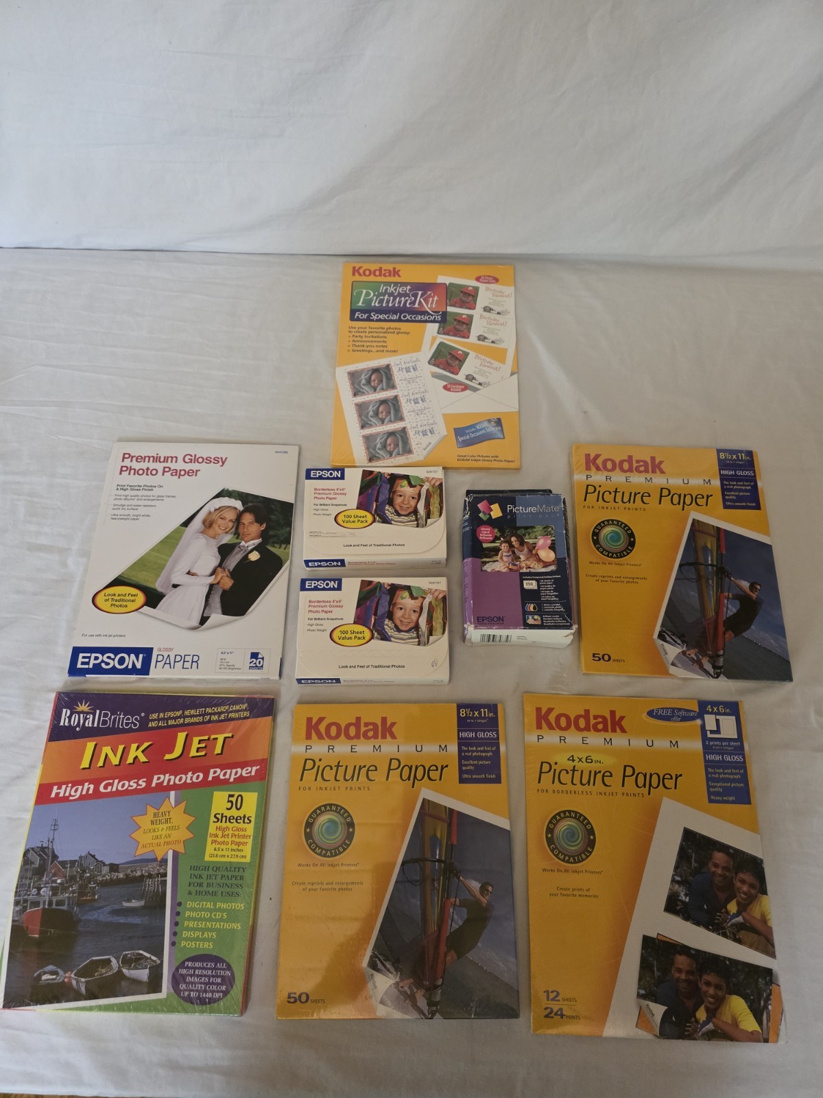 Vintage Kodak Epson Inkjet Photo Paper Lot Glossy 4x6 8.5x11 Sealed Packs