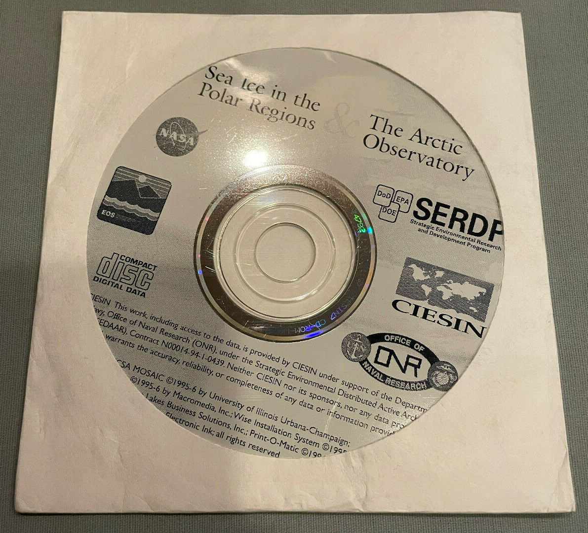 Sea Ice in the Polar Regions/Arctic Observatory - 1996 CIESIN/NASA/MOSIAC PC CD