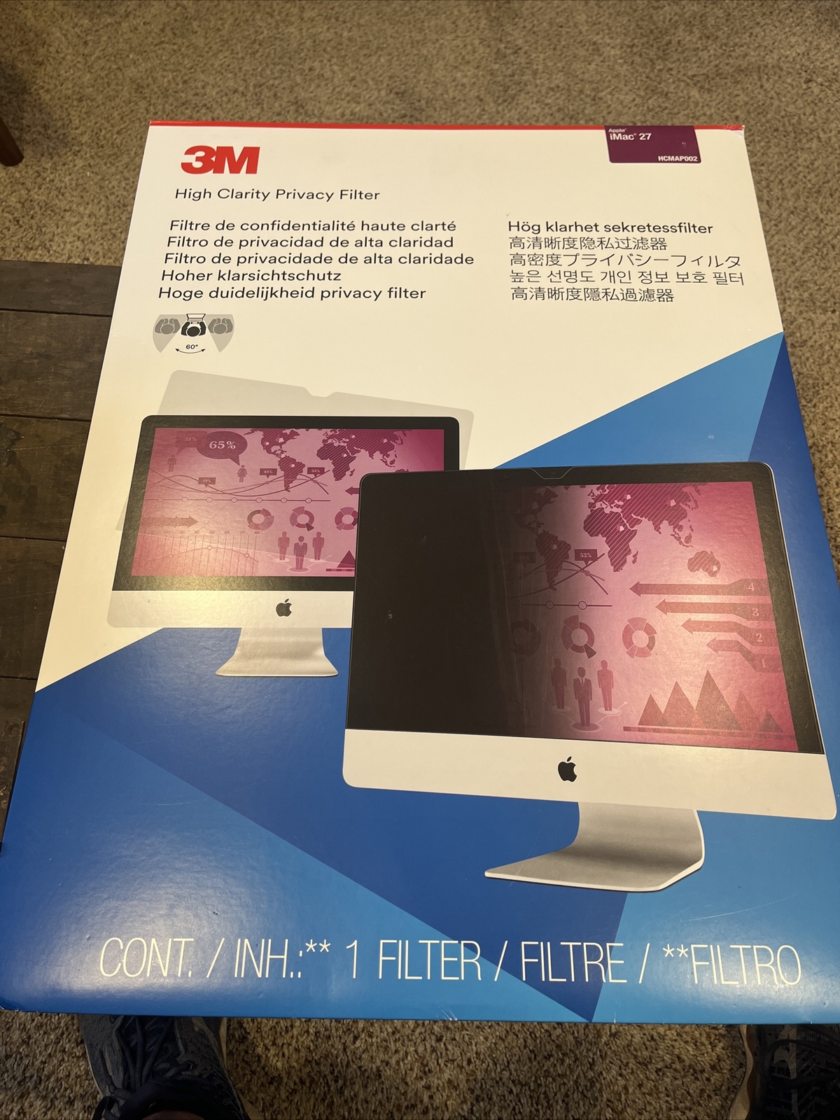 BRAND NEW 3M High Clarity Privacy Filter for 27" IMAC HCMAP002