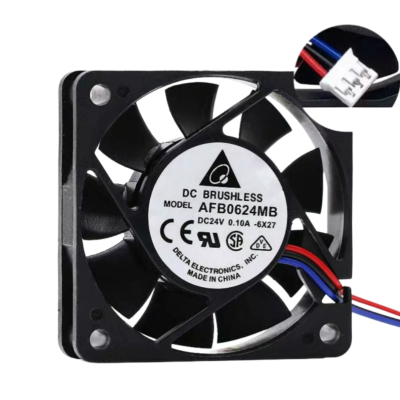 Delta AFB0624MB 6015 DC24V 0.10A 3-Wire Inverter Cooling Fan with Original Head