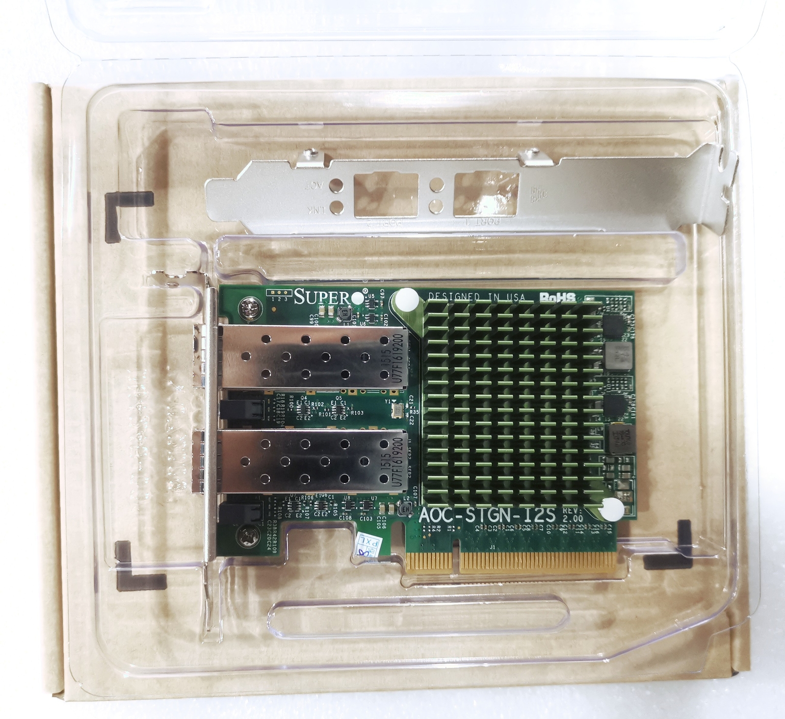 AOC-STGN-I2S SUPERMICRO REV 2.0 DUAL PORT 10 GIGABIT ETHERNET CARD