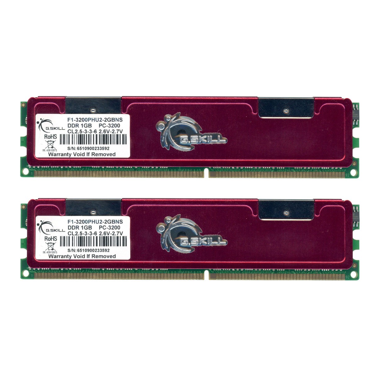 MEMORY G.SKILL F1-3200PHU2-2GBNS 2GB (2x1GB) DDR 400MHz non-ECC