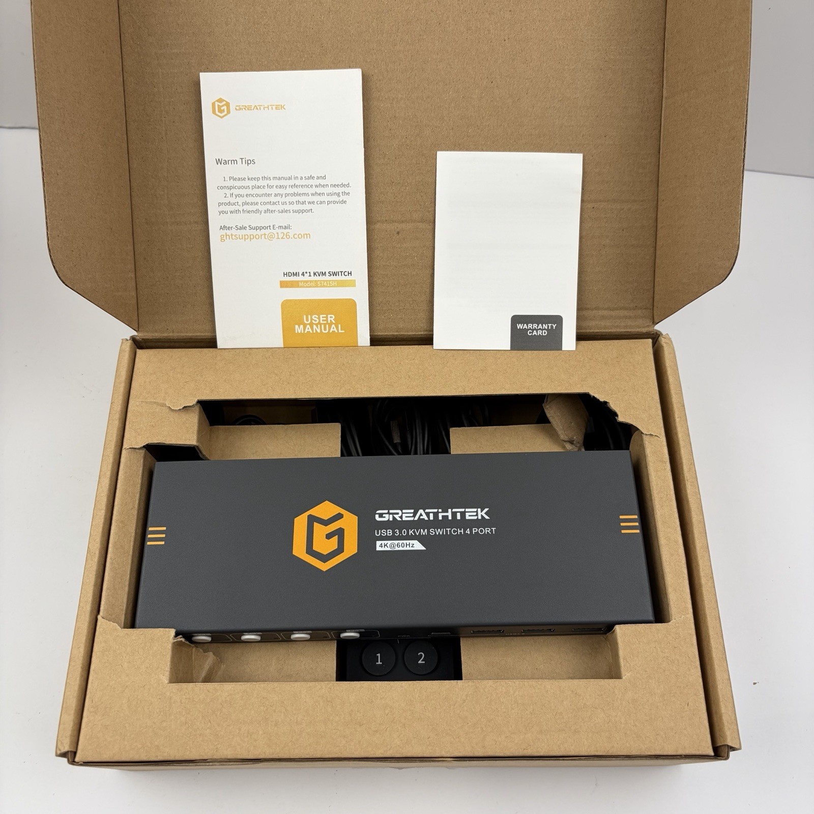 USB3.0 KVM Switch HDMI 4K@60Hz for 4 Computers Share 1 Monitor, KVM Switch 4 Por