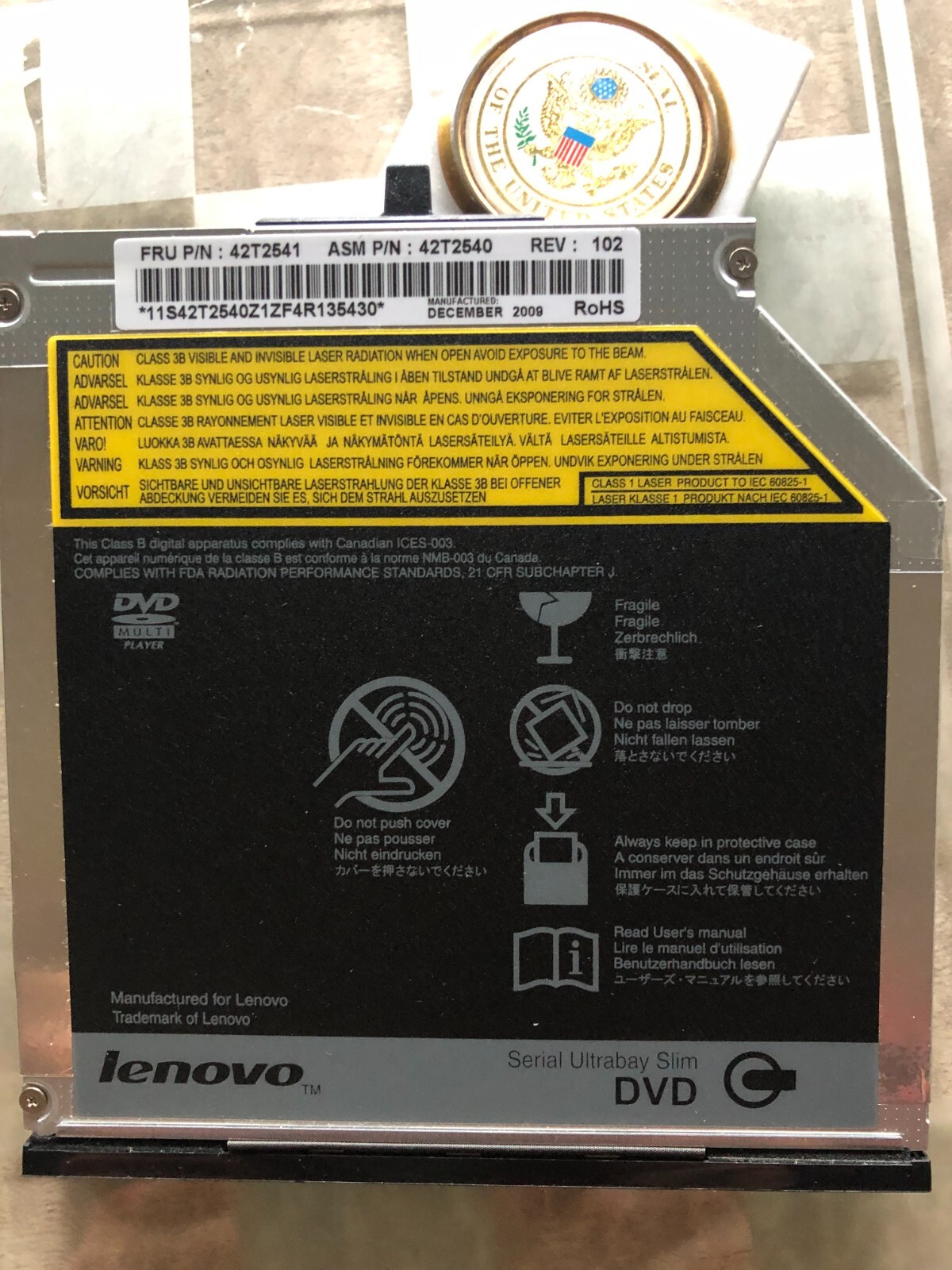 Lenovo ThinkPad LENOVO T400 T410 T500 W500 CD/DVD 42T2541 42N7499