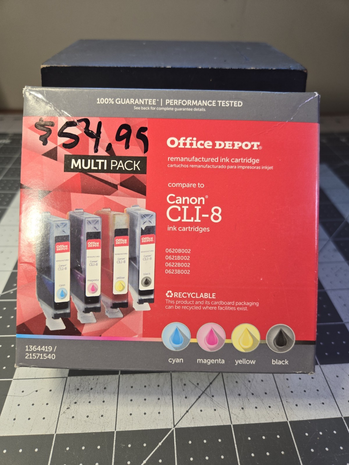 Office Depot Genuine Canon CLI 8, Black/Cyan/Magenta/Yellow Ink Cartridge