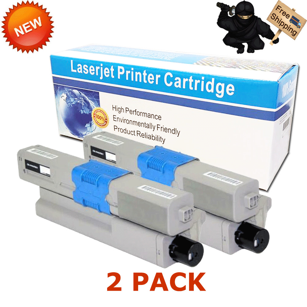 2PK Black Toner Cartridge for Okidata 44469801 C330 C530 MC361 MC561 MC890 MC950