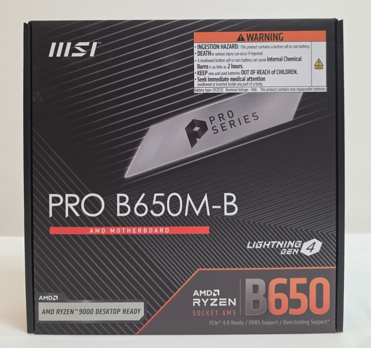 MSI Pro B650M-B Micro ATX Motherboard,AM5,DDR5,Supports AMD Ryzen 9000/8000/7000