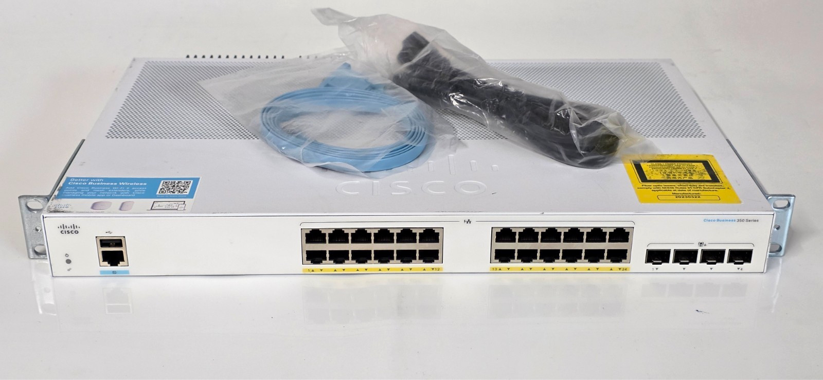 Cisco Business Series CBS350-24P-4X 24 Port Gigabit PoE 4 SFP 10G Network Switch