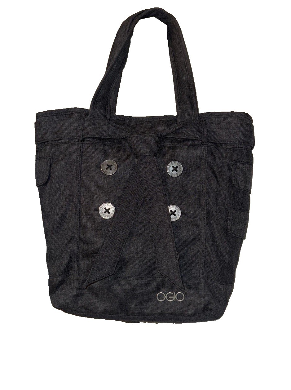 Women’s Large Hamptons Gray Executive Laptop Tote Bag Pockets