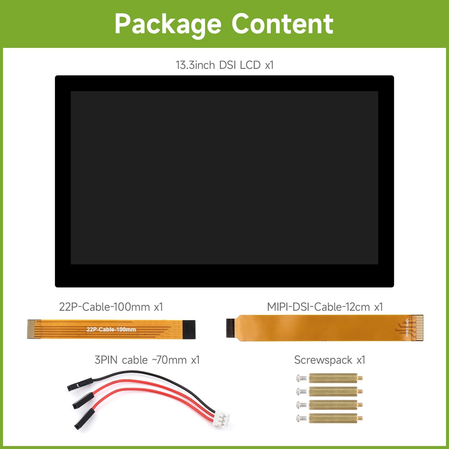 Waveshare 13.3inch High Resolution DSI Capacitive Touch Display for Raspberry Pi