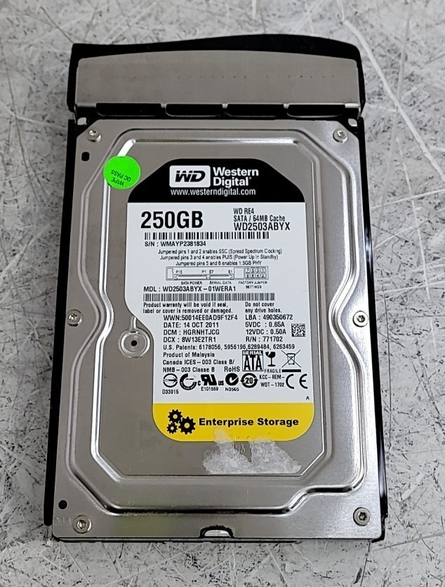 WESTERN DIGITAL WD2503ABYX WD2503ABYX-01WERA1 Hard Drive 250GB 3.5" SATA