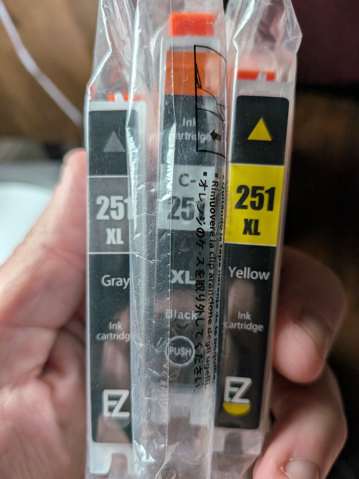 New printer replacement cartridges  - 251xl - Canon Pixma - Black, Gray, Yellow