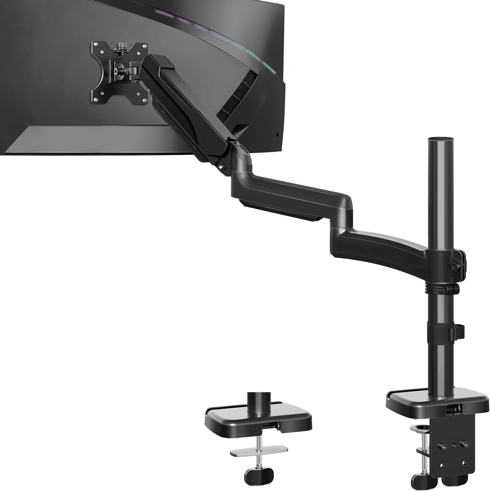 MOUNTUP 27 inch Extra Long Monitor Arm, Single Desk Mount for 22-32 inch, Tall