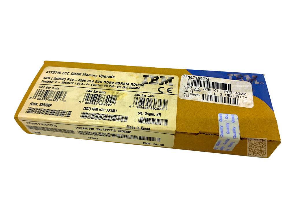 41Y2715 I New IBM 4GB 2x2GB PC2-4200 CL4 ECC DDR2 SDRAM RDIMM DDR2 Reg Memory