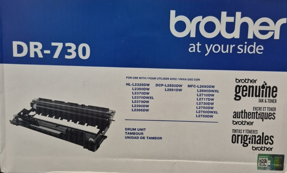 Genuine Brother DR730 Drum Unit - Black (NEW OPEN BOX--See Pictures for Details)