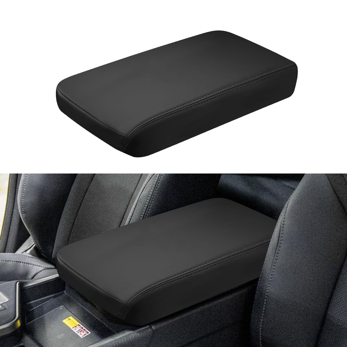 INTGET Center Console Cover, Black Stitches