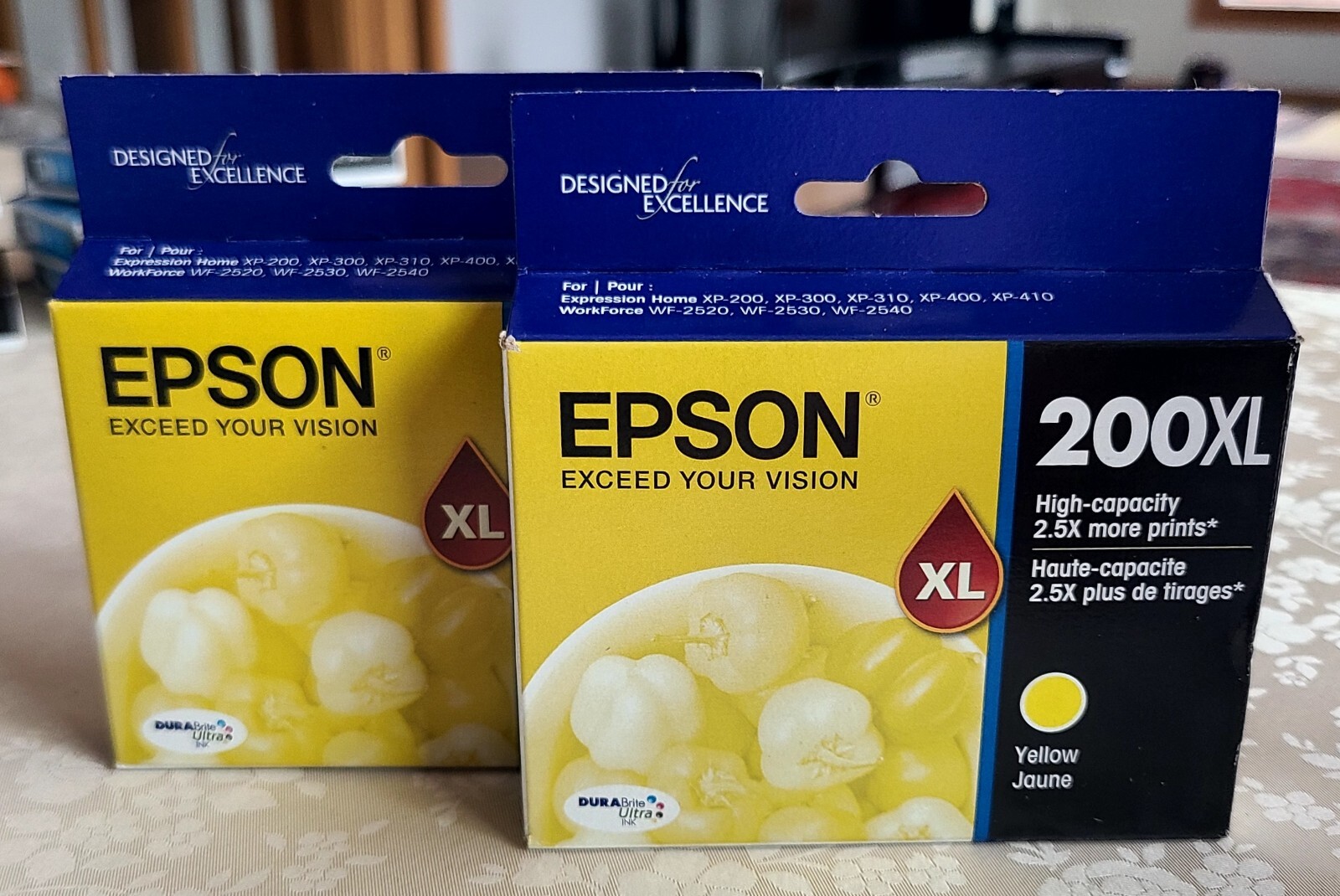 Lot of 2 Epson T200XL420 Yellow High Capacity Ink Cartridges Date 2025,26 Sealed